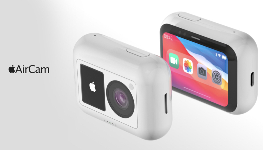 蘋果Apple攻佔運動相機市場，首款運動相機「AirCam」曝光亮點又夠多！五種配色、支援5K影片拍攝、Siri、FaceID...果粉要高潮啦！
