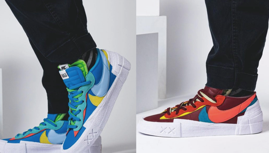 天藍、酒紅大對決！KAWS x sacai x Nike Blazer Low究竟怎麼選？先瀏覽零死角近照圖輯，兩雙包軌絕對不是問題嘛！